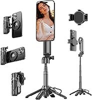 Vista 1 de Magsafe Selfie Stick/trípode para iPhone, mini palo de selfie de bolsillo 4 en 1, trípode portátil para teléfonos iOS y Android, ideal para viajes