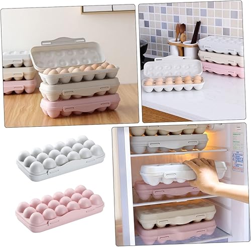 Miniatura 2 de Contenedor de huevos de 2 piezas, contenedor de 18 huevos, bandeja apilable de PP para huevos con tapa, bandeja de almacenamiento para huevos,