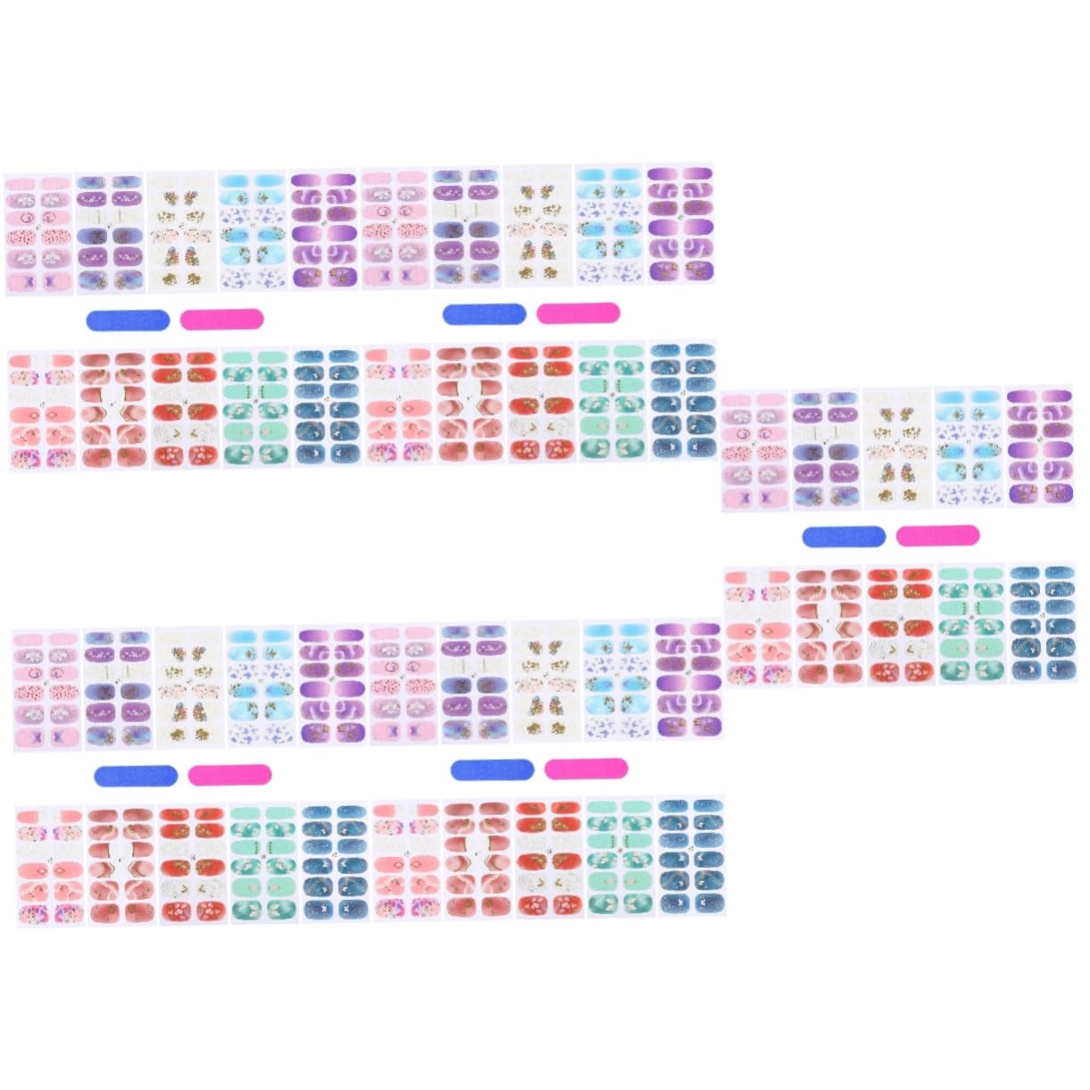 5 Set Adesivi per Unghie Film Nail Stickers Impermeabili con Design Unico per Manicure Creativa Confezione per Decorazioni Festive