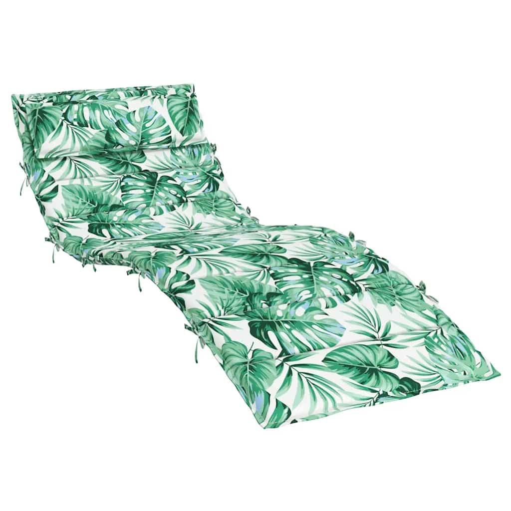 vidaXL Coussin de Chaise Longue Motif de Feuilles 180x60x4 cm, Coussin, Coussin de siège, Coussin de Patio, Coussin d'extérieur, Coussin de Jardin