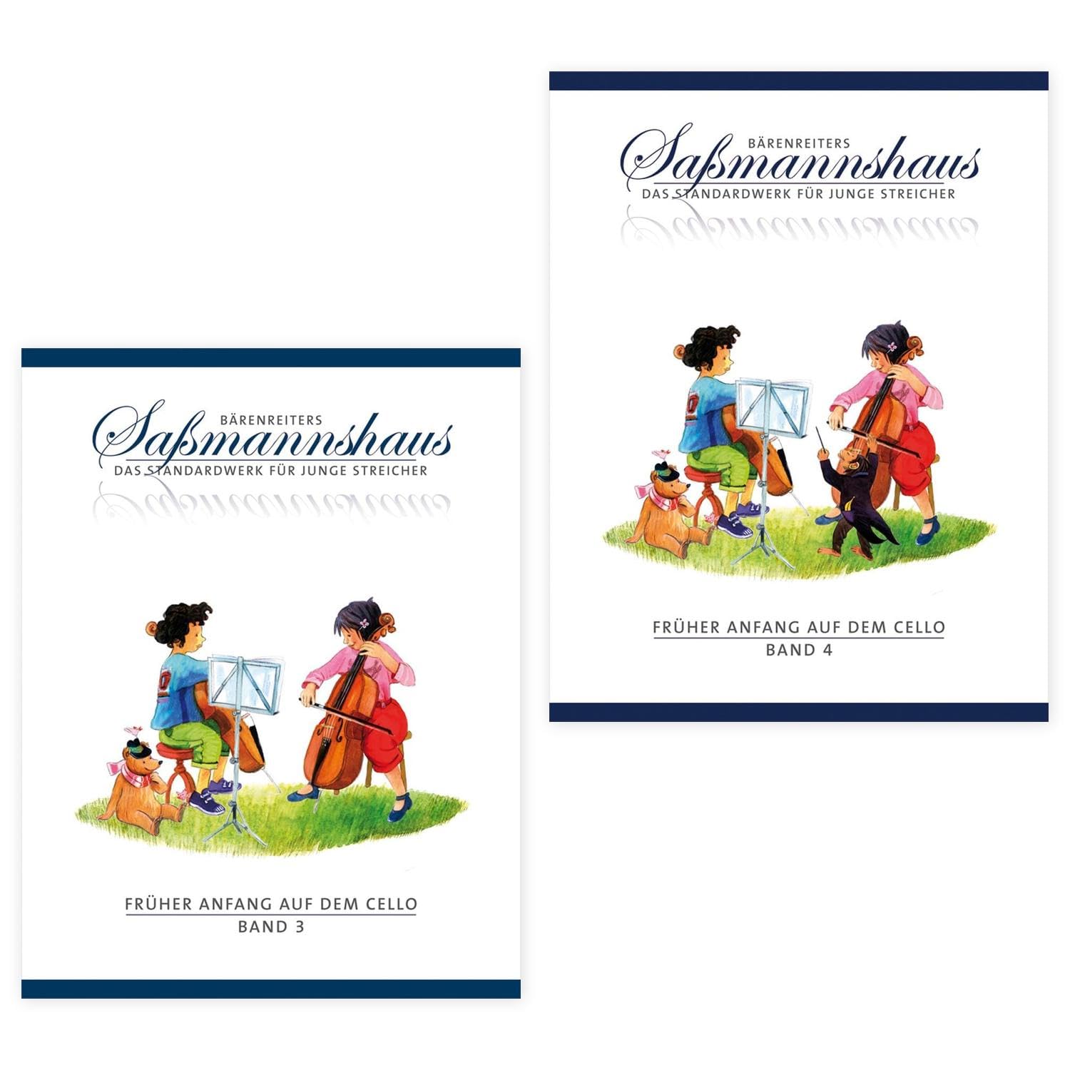 Früher Anfang auf dem Cello Band 3 + 4 | Eine Violoncelloschule für Kinder | Saßmannshaus | BA09693 + BA09694 | Bärenreiter Verlag | ISMN 9790006536566 + 9790006536573 | Soundman Kolophonium