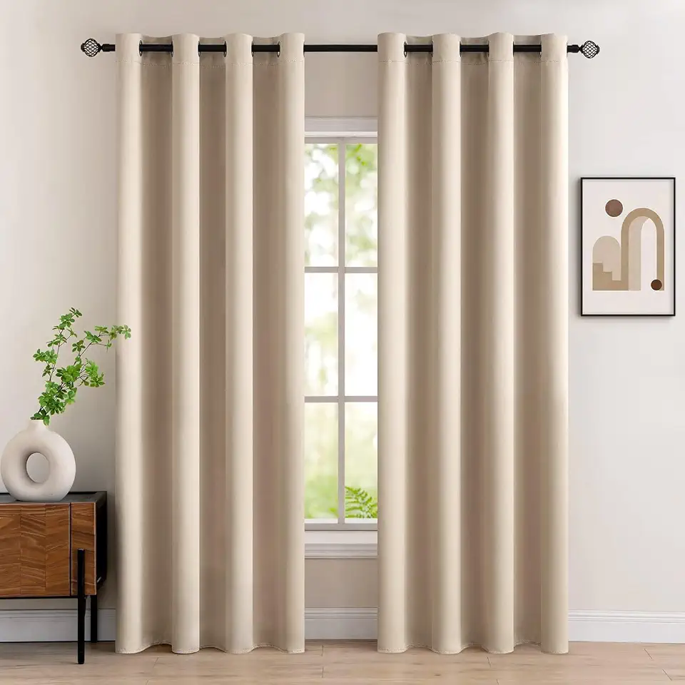 Endlich besser schlafen: Tipps für erholsame Nächte 9 MIULEE Verdunklungsvorhänge Dunkelbeige Vorhänge Blickdicht 2er Set 225 cm Lang, Gardinen Ösen Abdunkelnde Vorhänge Wohnzimmer Schlafzimmer, Fenster Gardine Verdunkelung Thermovorhang Hitzeschutz