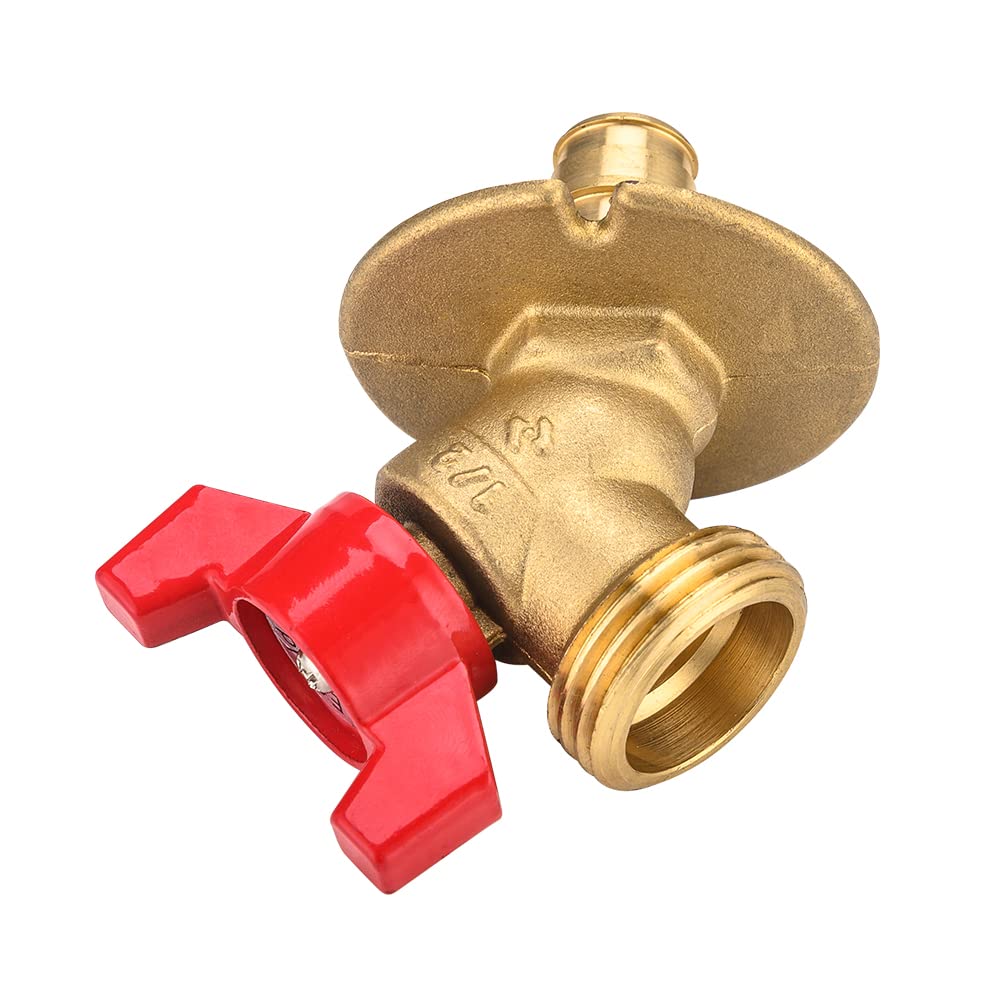 EFIELD Valvola 1/4-Turn Bibb Tubo flessibile con flangia 1/2 ". Pex-a Ingresso di espansione x 3/4 ". Uscita MHT, ASTM 1960 (1)