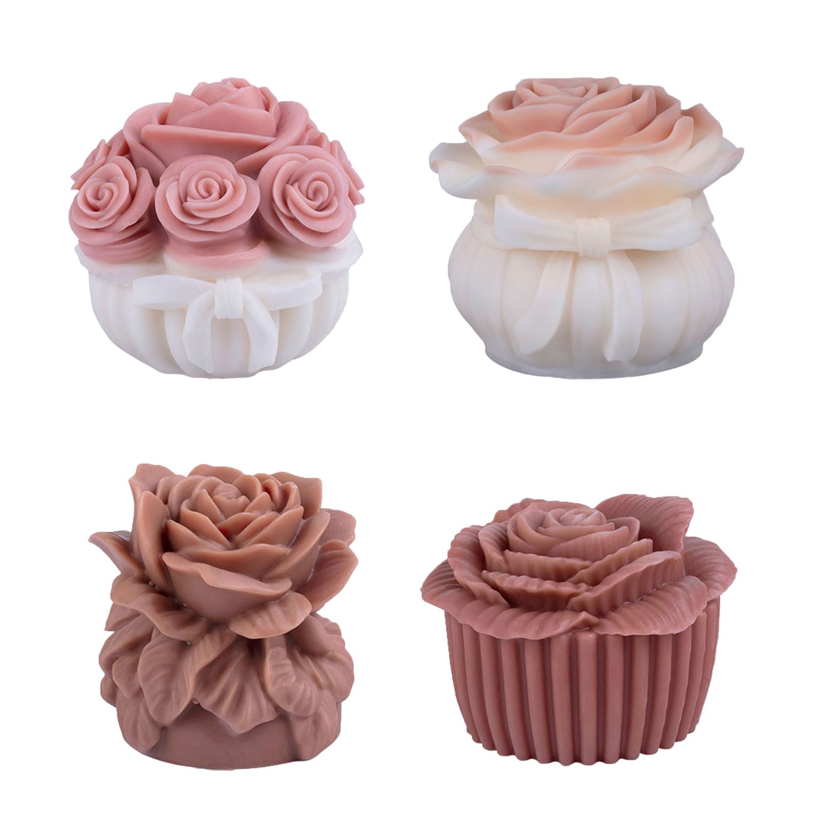 Molde de silicona para velas de flores, moldes de fundición hechos a mano, moldes de yeso, suministros de manualidades para decoración de bodas