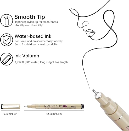 Miniatura 3 de 24 colores 05 micro, tinta de punta fina, bolígrafo multilínea, bocetos, anime, ilustración de artistadibujo técnico, documentos de oficina..