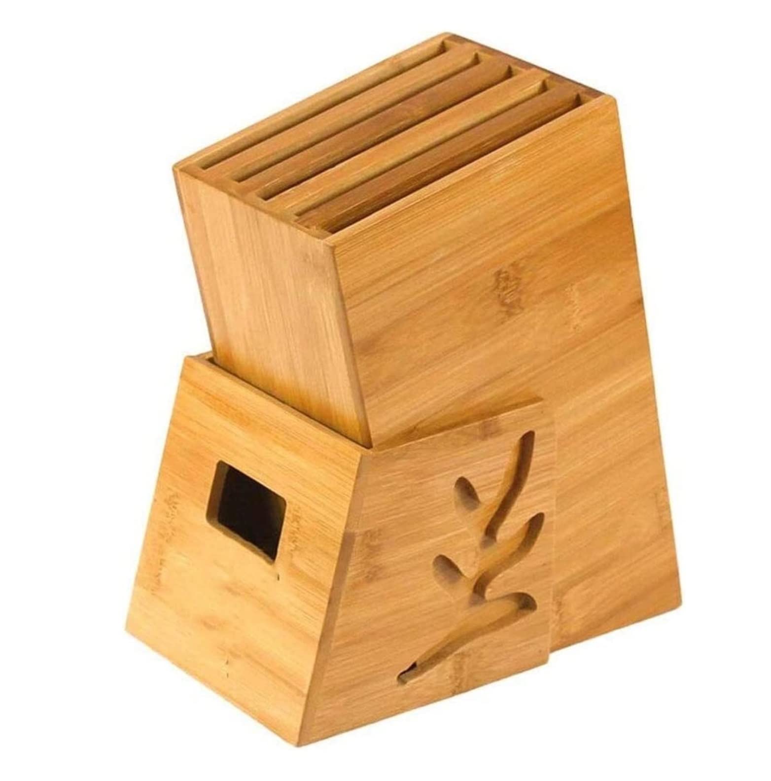 Bloc Couteaux Support De Rangement pour Couteau Cuisine en Bambou Porte-Couteau Créatif Outil Multifonction Cuisine Rangement