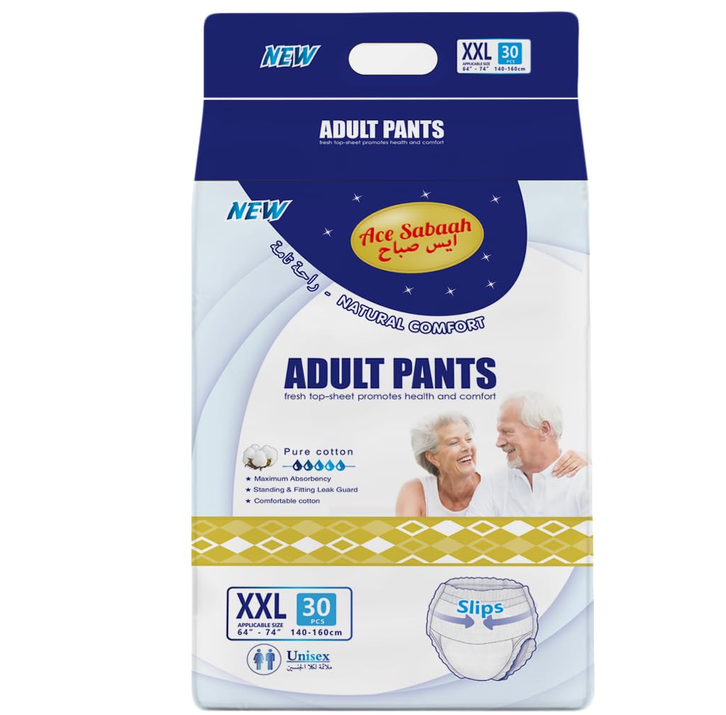 Ace Sabaah Adult Diaper Pants, Size XXL, Waist 140-160cm, Pack of 30