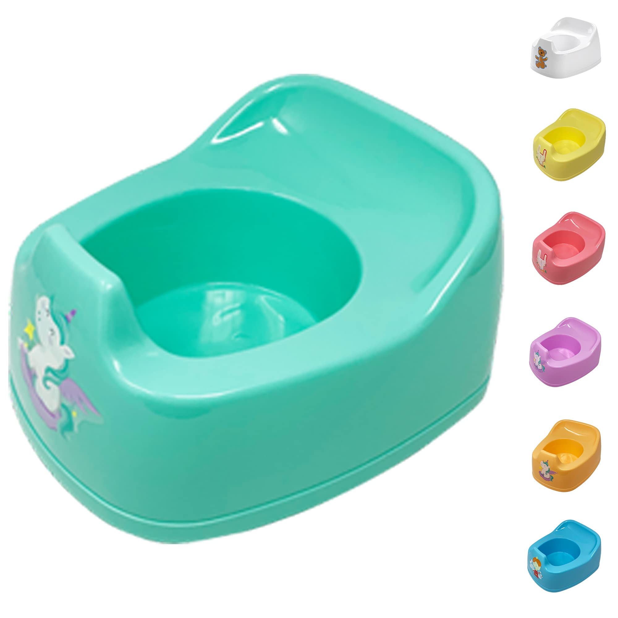 Children Junior Training Potty Toilet Toddler Baby Kids Trainer Chamber Seat Plastic Chair with Cut Out Slot for Easy Carrying, Easy Empty & Clean (H-1 x Yellow Potty Chamber) — view 14