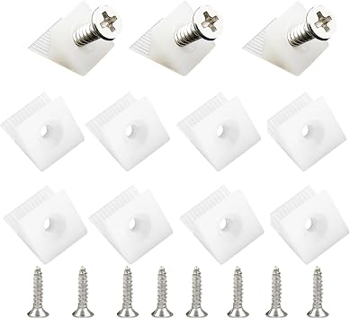 Drawer Bottom Fixing Mending Wedges, 100 Pcs Furniture Chest Drawer Bottom Repair Wedges for Fixing Sagging Drawer Plastic Angle Code Bracket Fastener with Screws