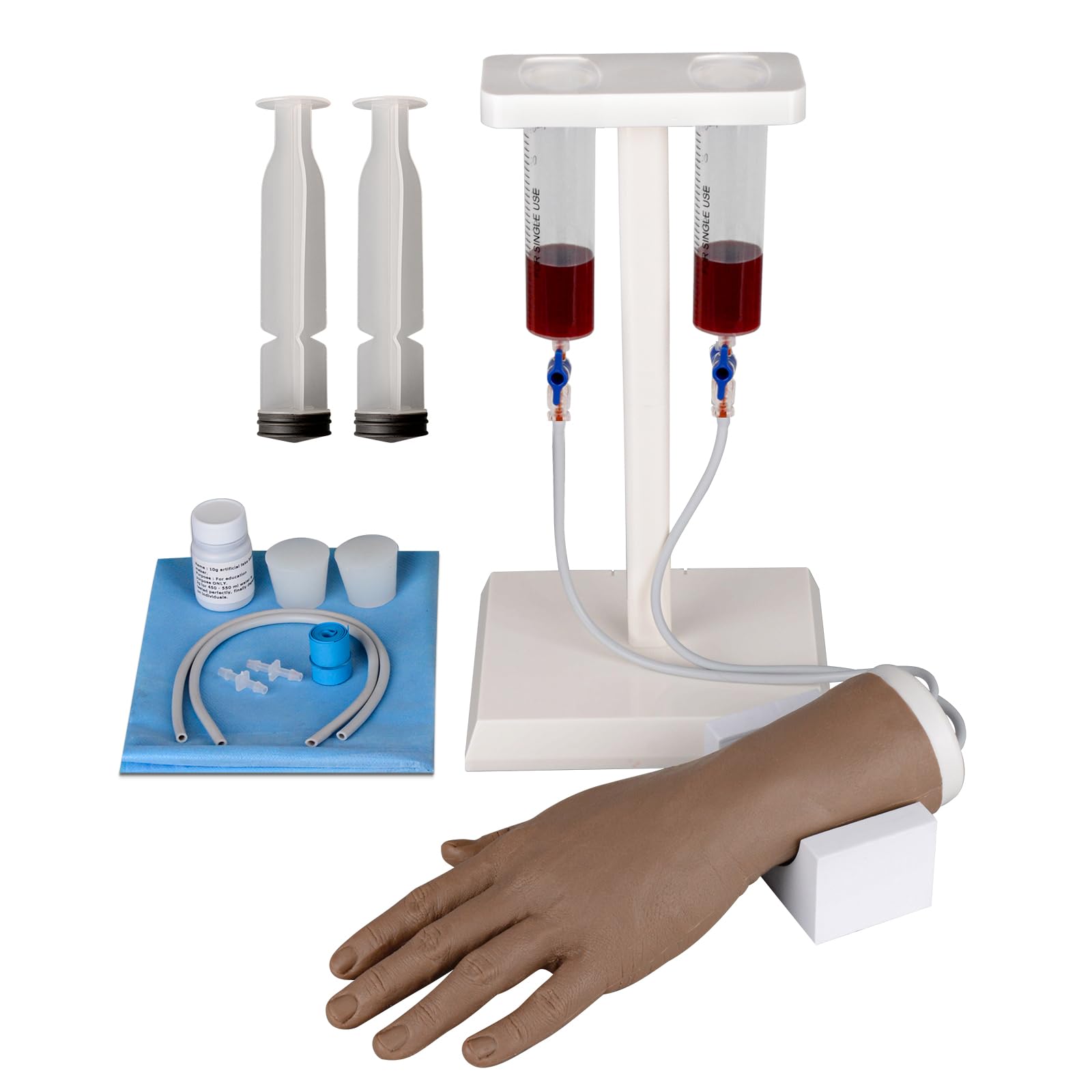 Ultrassist IV Practice Kit Dark Skin with Latex-Free Veins, Venipuncture IV Injection Training Hand for Nursing Students