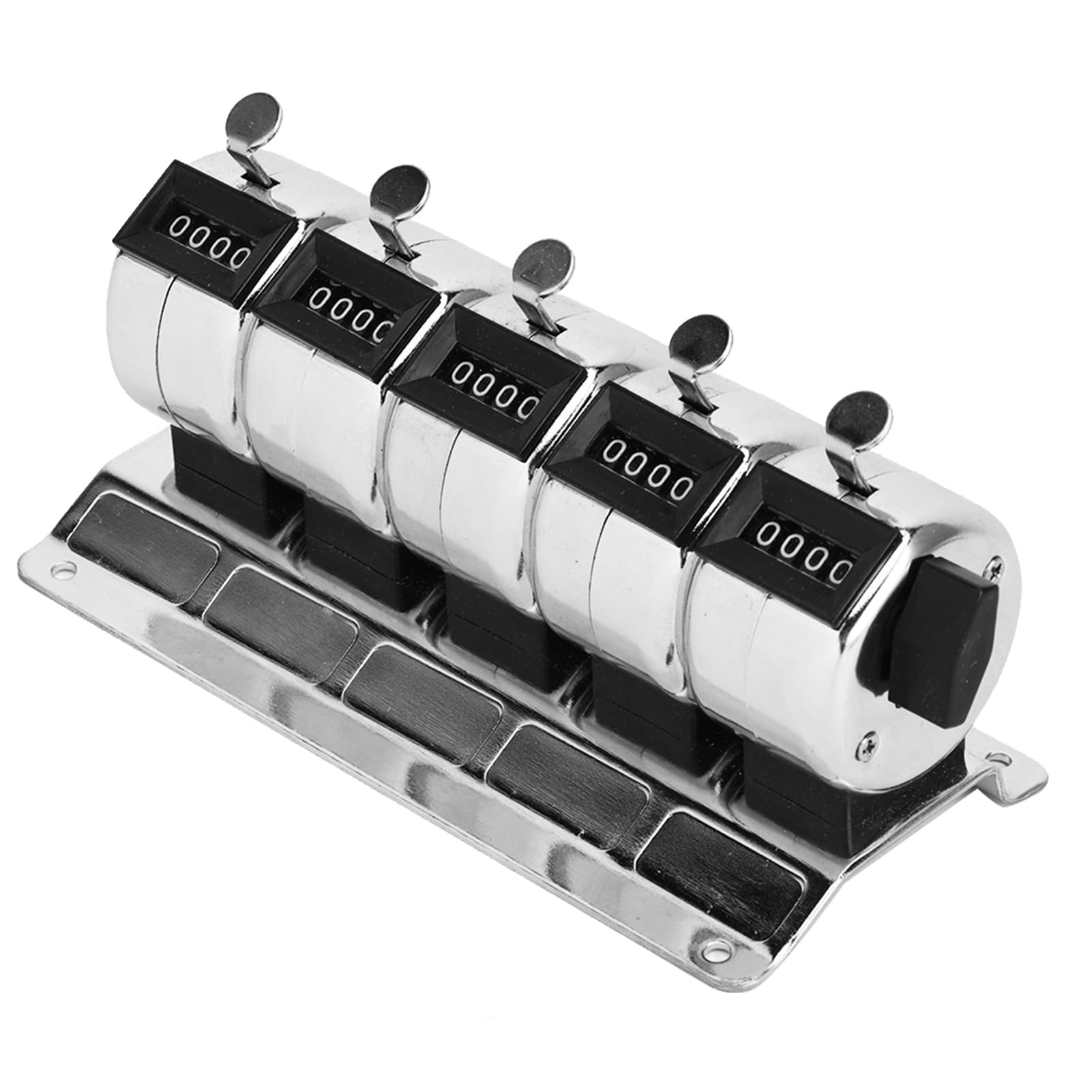 ZJchao Clicker Counter, 4-Digit Stainless Steel Manual Reset 5 Units Tally Hardware Tool Metal Handheld Tally Counter, Hand Counter Clicker for Counting People and Goods