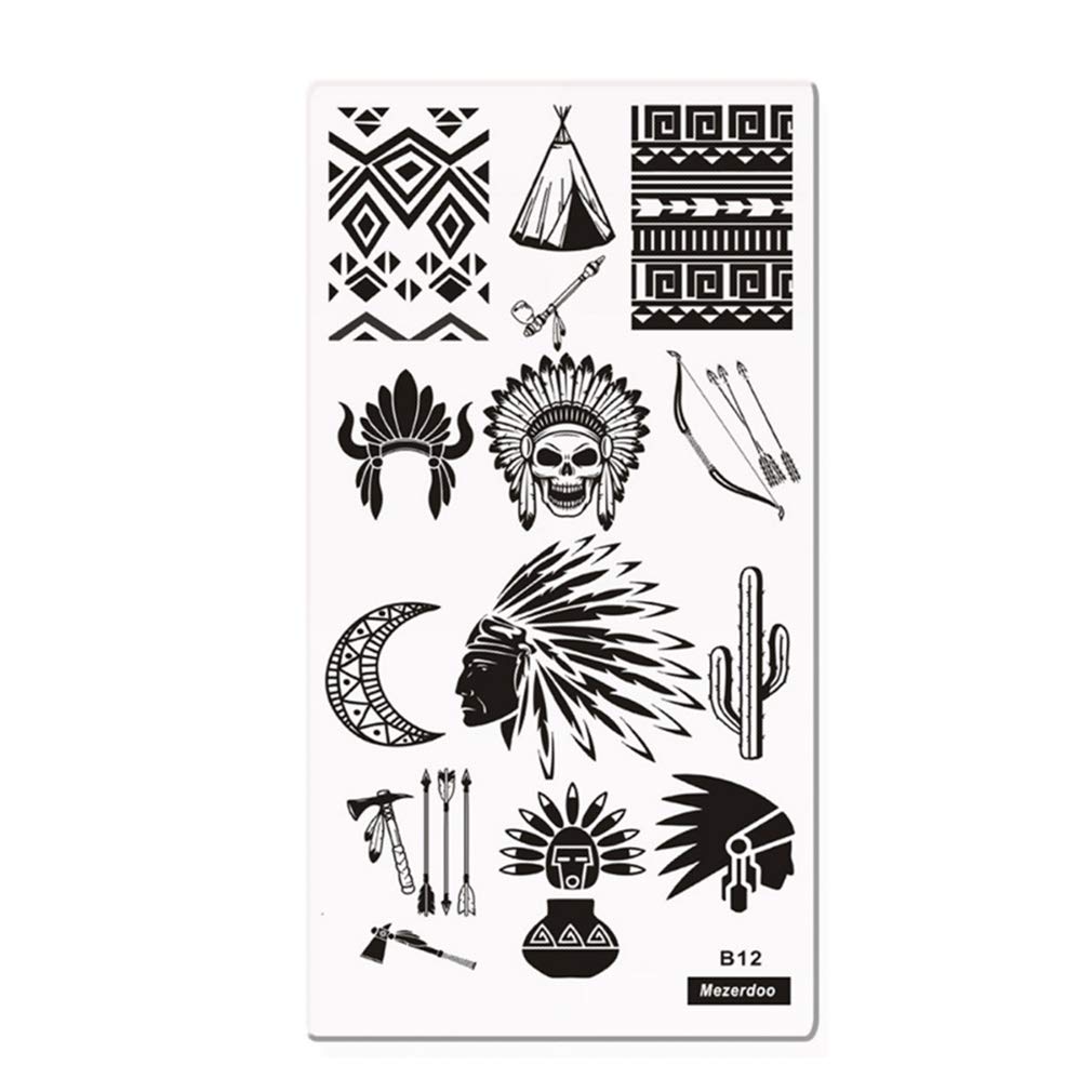 Mezerdoo 1pcs Indian Style Nail Disk Leather Love Bow and Arrow Design Nail Art image Plate Stamping Template