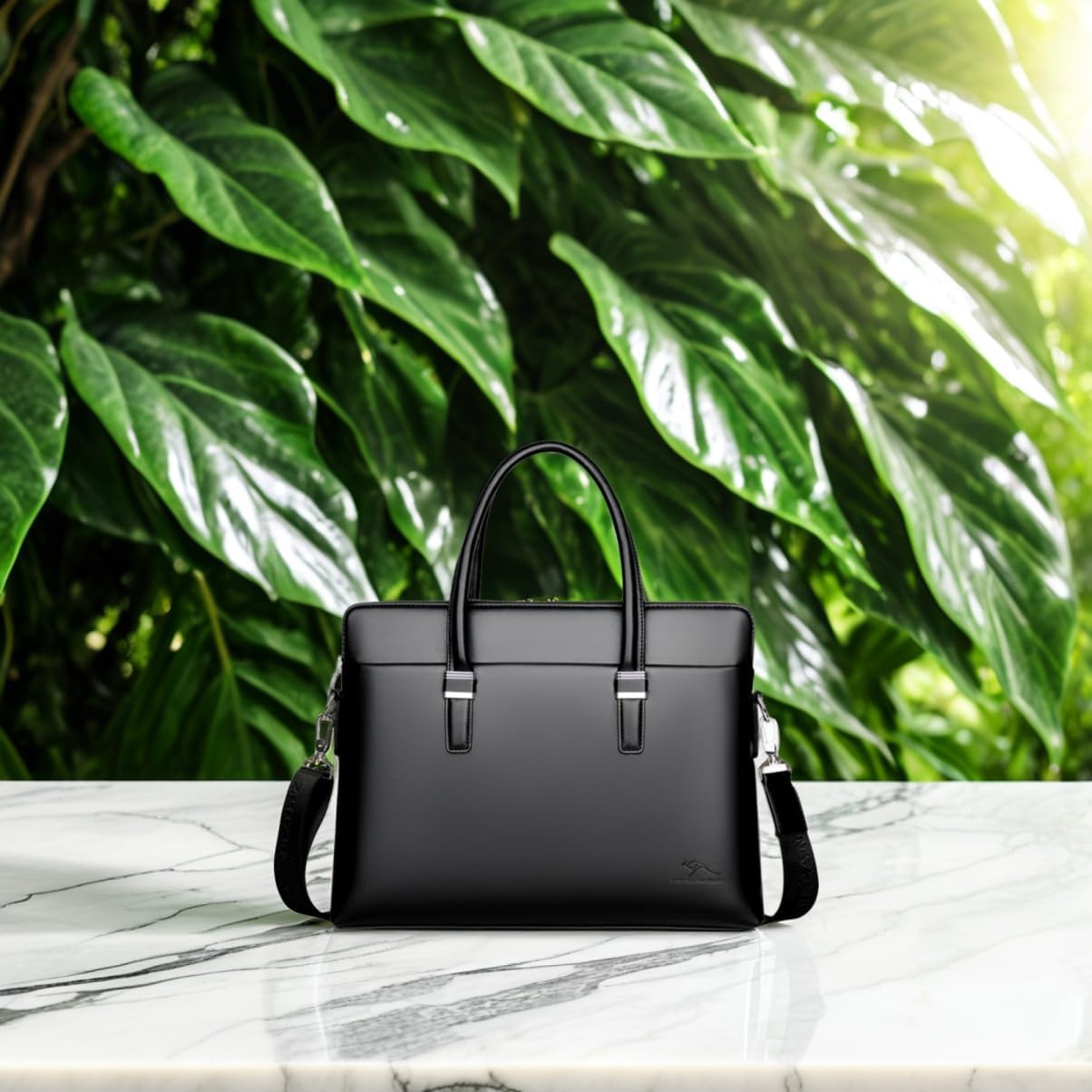 Vaguelly Men Crossbody Bag Cow Leather Laptop Bag Business Briefcase Casual Briefcase Men Work