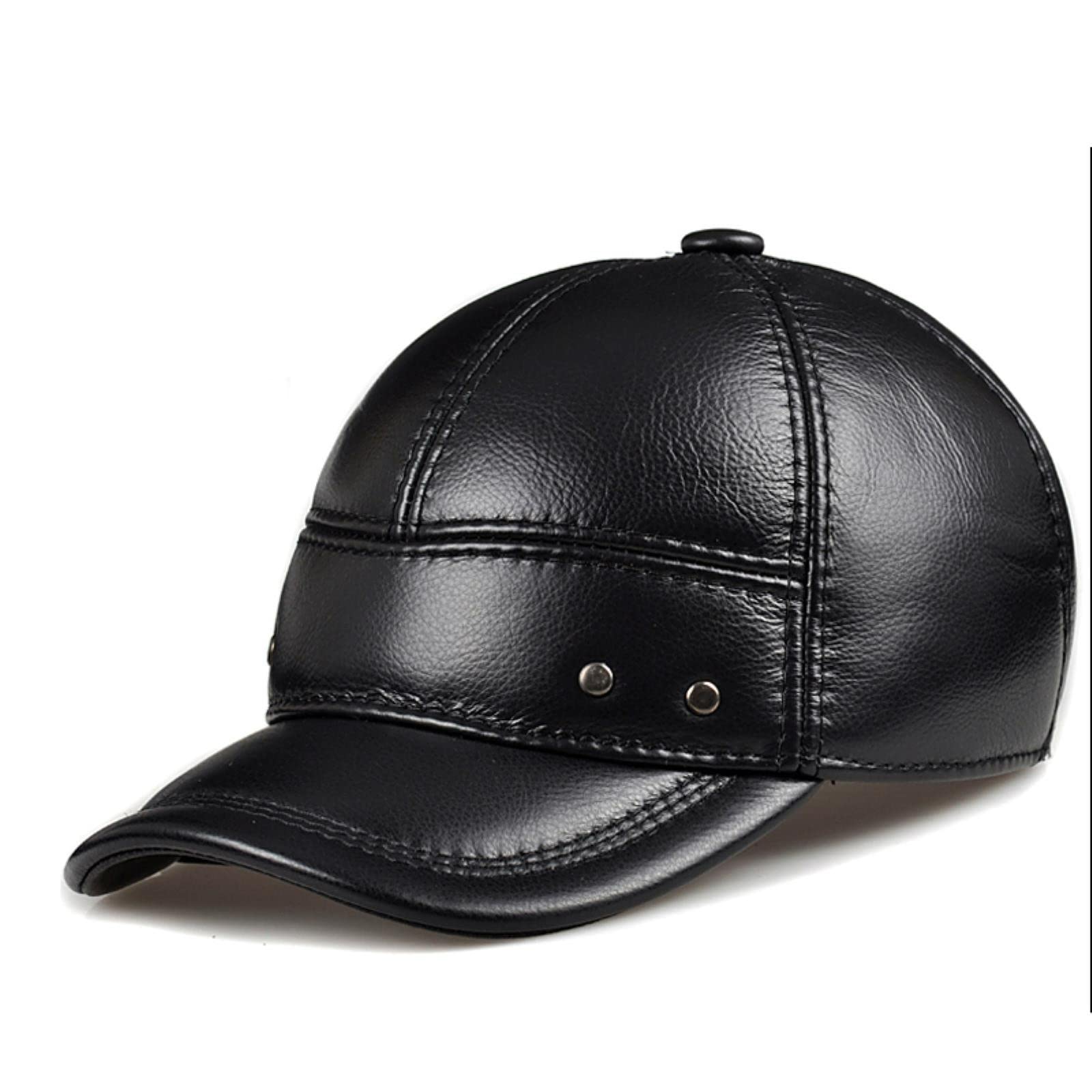 Casquette En Cuir Unisexe Noir - Taille Réglable 55-60 Cm - Style Décontracté - Neuf Avec étiquettes