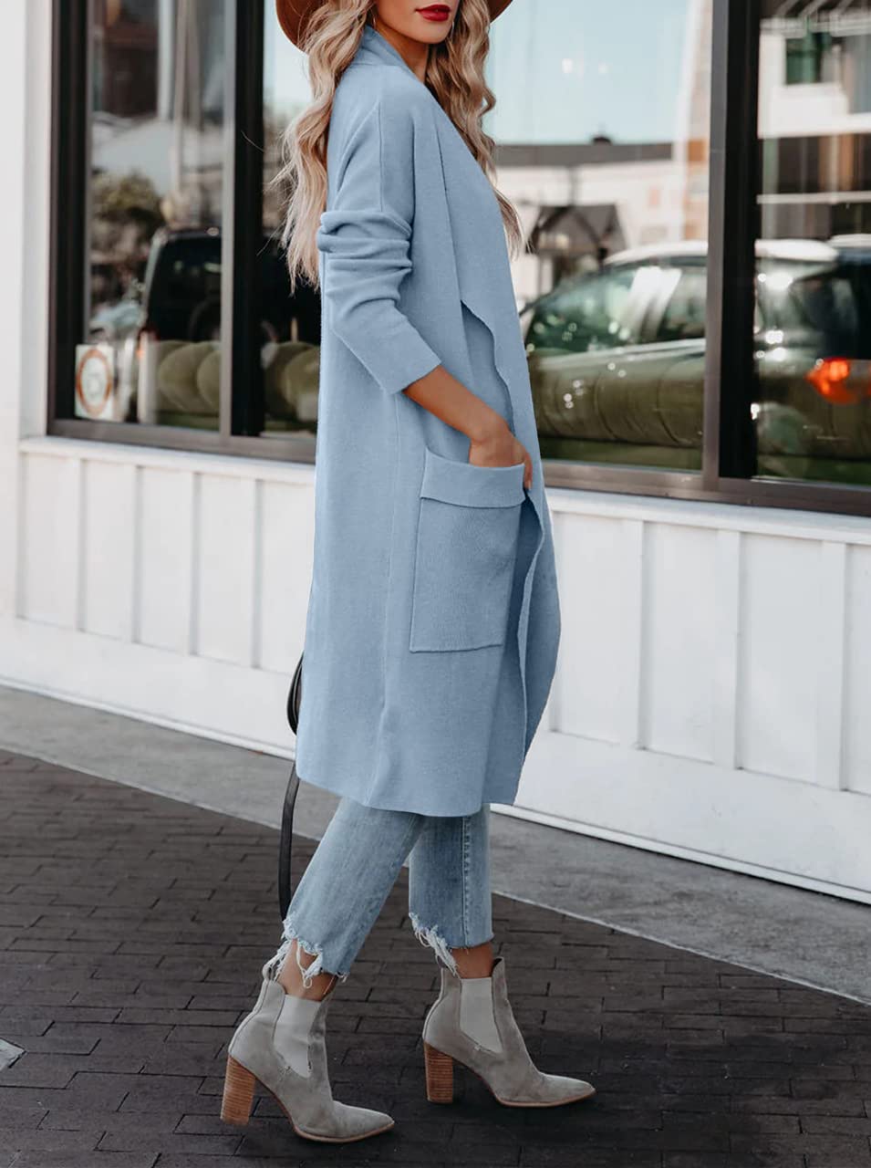 Uusollecy Cardigan Mujer Chaqueta Fina Mujer para Otoño e Invierno Abrigo Informal con Bolsillo Chaqueta de Punto Mujer Chaqueta Punto Mujer