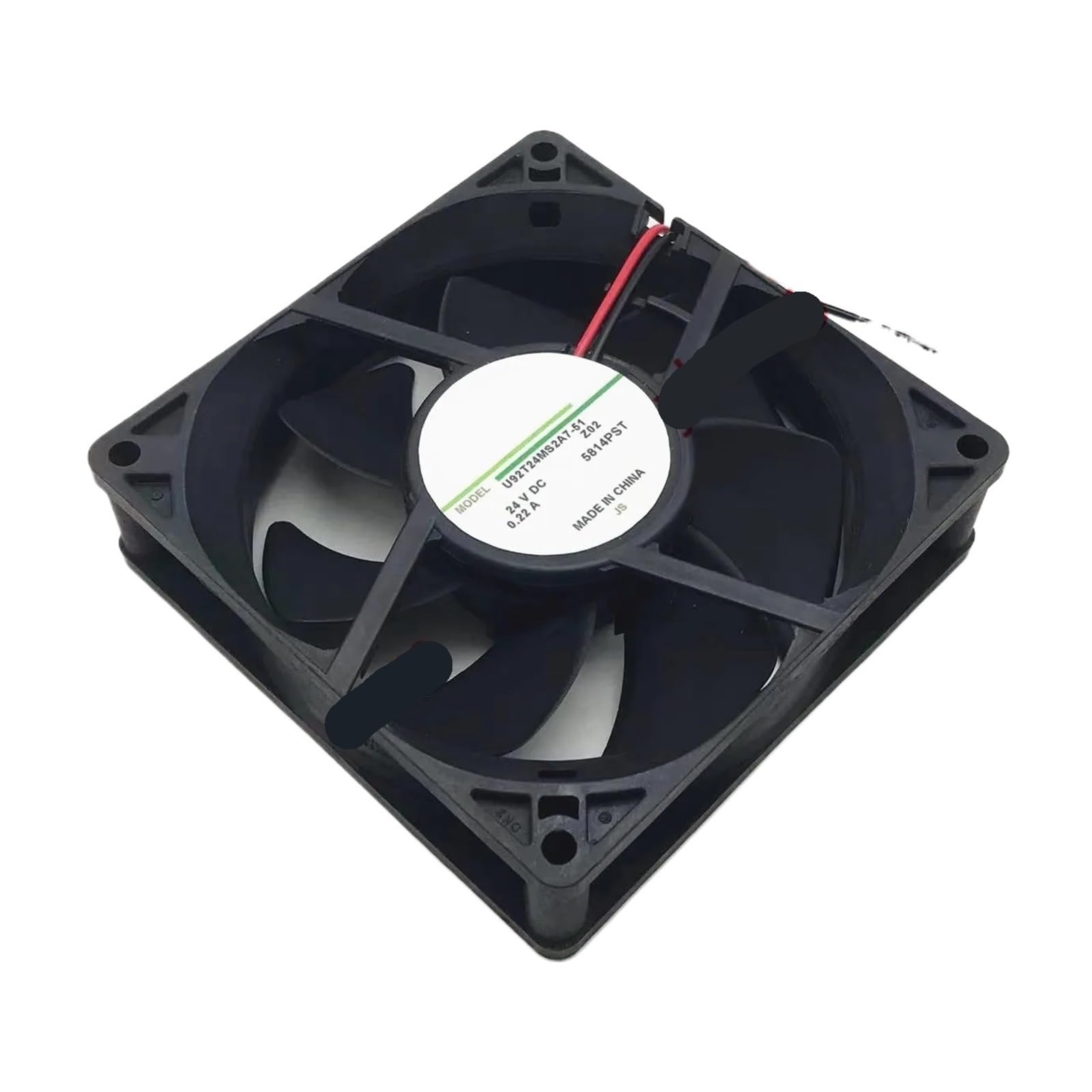 UITGVDQAT U92T24MS2A7-51 DC 24V 0.22A 92x92x25mm 2-Wire Server Cooling Fan