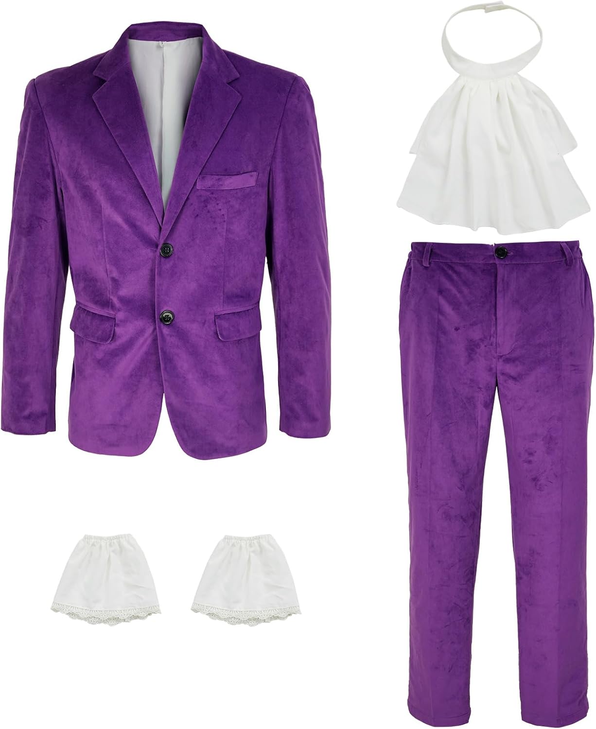 Men's Velvet 2 Piece Suit 60s Halloween Costume Tuxedo Blazer Party Jacket Pants - Image 4