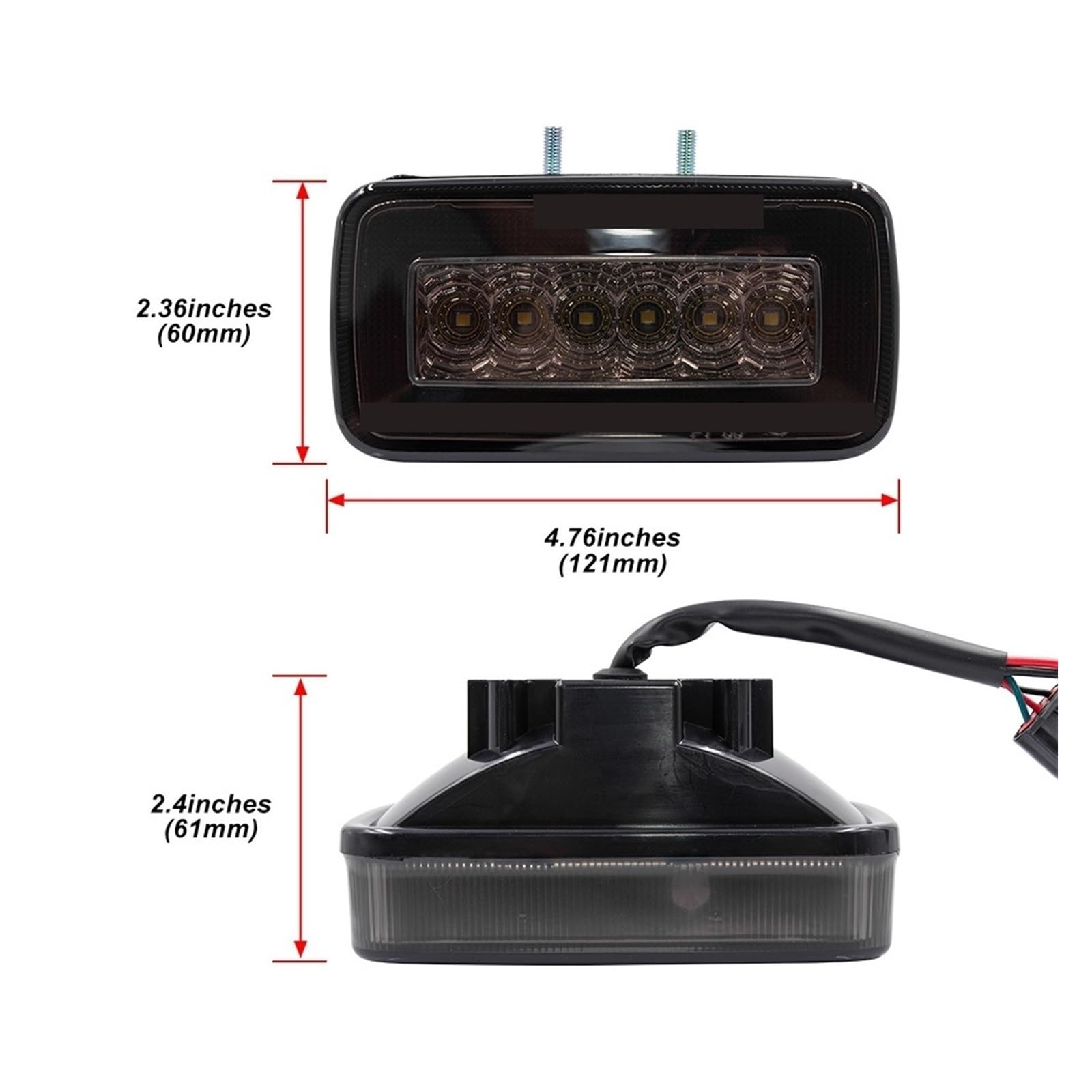 Generico Per Mercedes Per Benz W463 Per Classe G G500 G63 G55 Per AMG 1986-2018 Fendinebbia posteriore rosso con luce di retromarcia bianca(Nero)