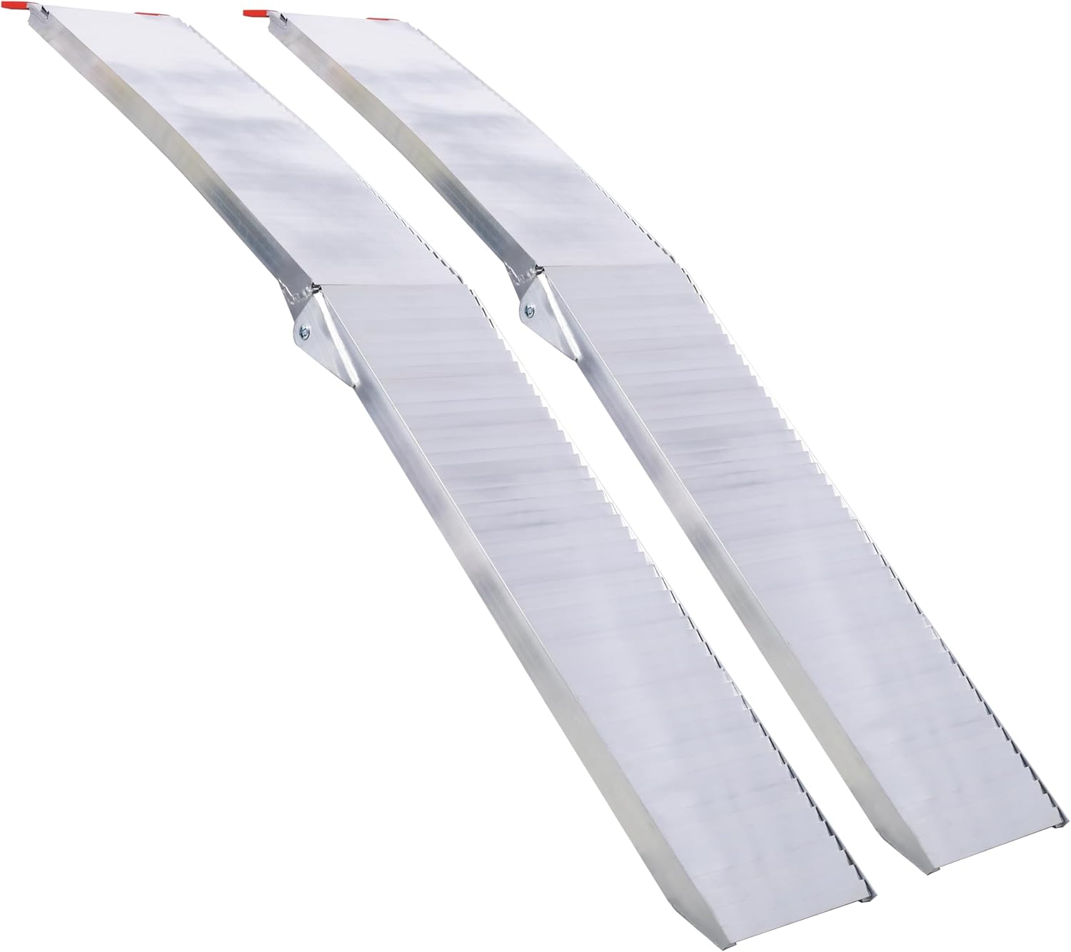 Truck Ramp, 80 "x12 Pickup Portable Loading Ramp, Load Capacity 1500 LBS Aluminum Folding Ramp for ATVs, Snow Blowers, Lawn Mowers, UTVs, Bicycles, 2PCS (Silver, 80.4"*12"*2")