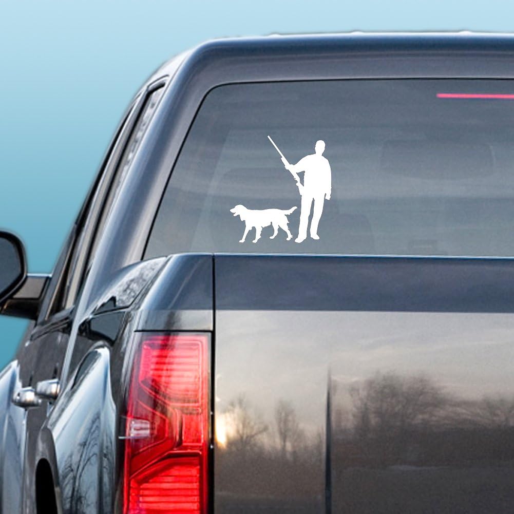 Express Yourself Hunter and Springer Spaniel (Black - Facing as Shown - 2XL) Decal Sticker - Hunting Dog Collection