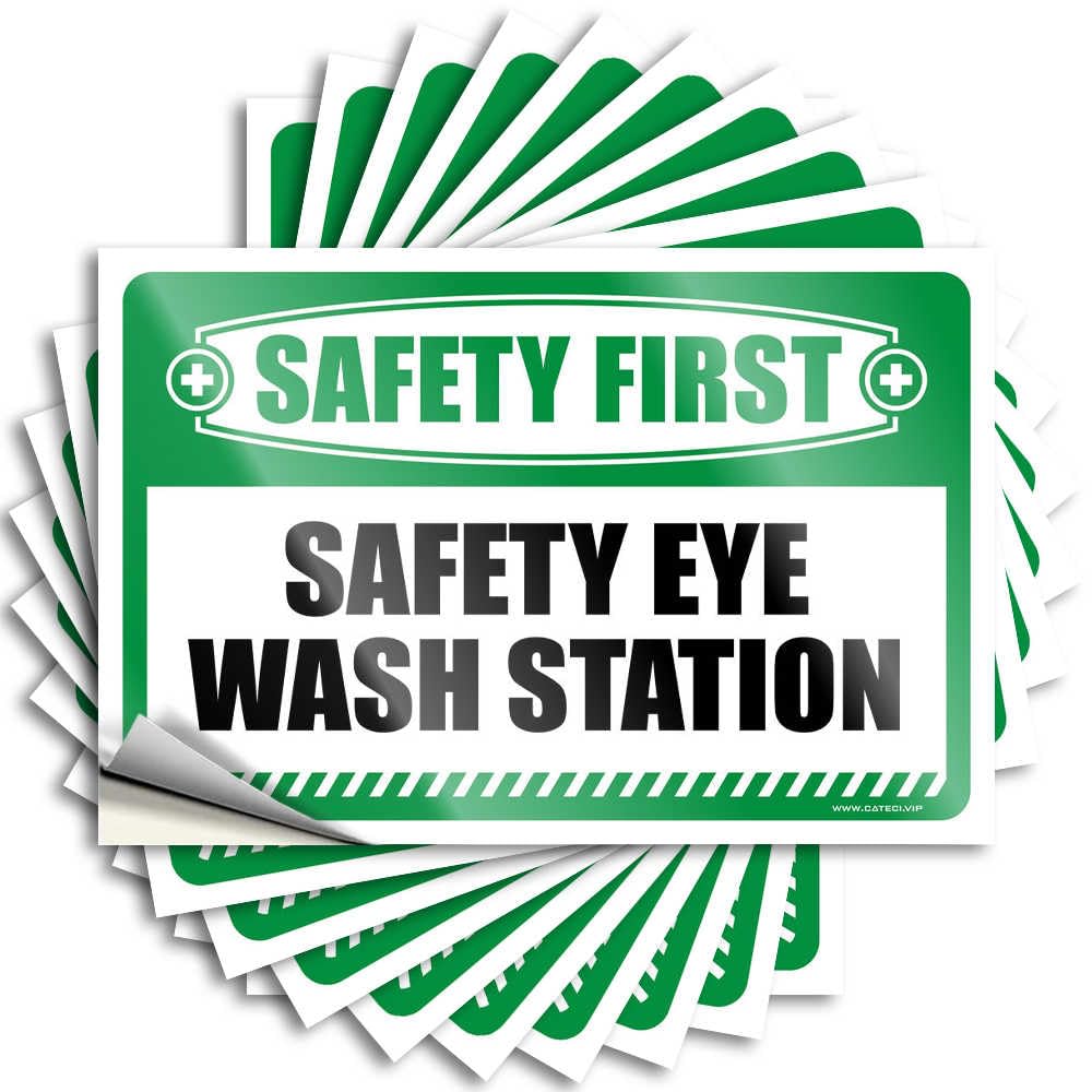 Restroom Decor, Decals Funny Ideas Quote Stickers, Spicy No Residue Decals for Luggage | Ship Party Favor Custom Safety First Safety Eye Wash Station(8X12CM)