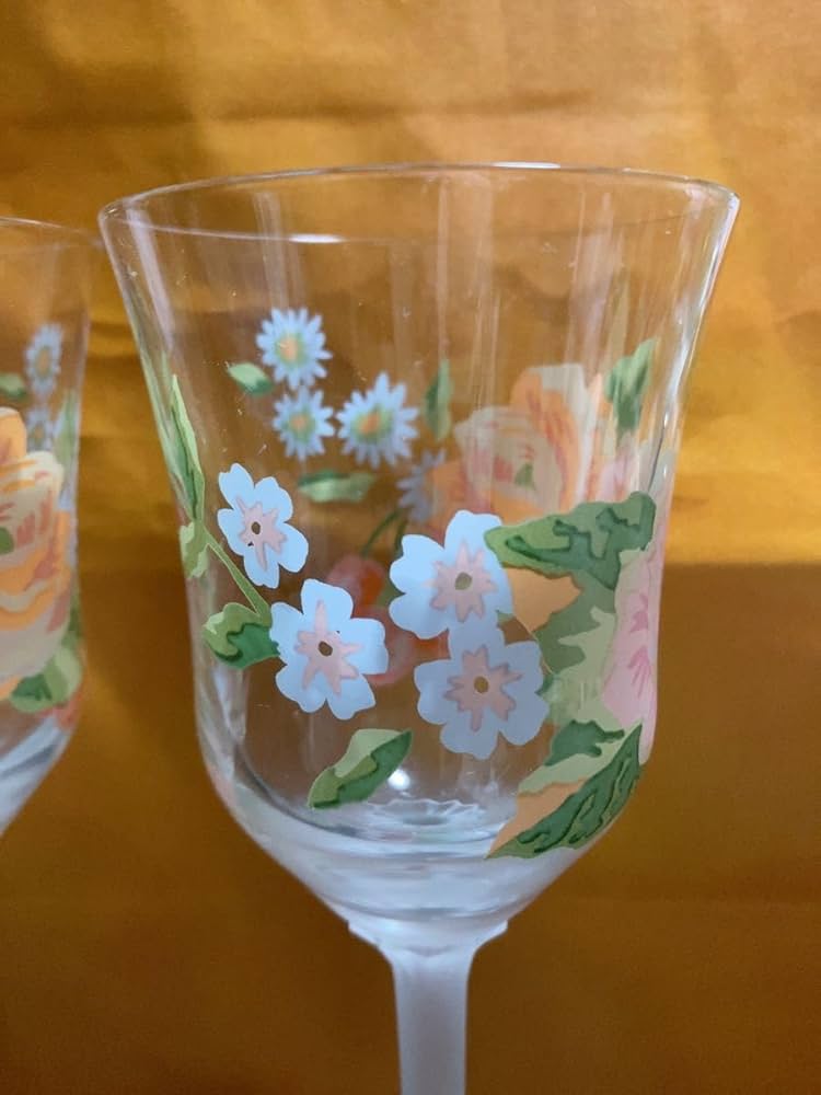Amazon | ワイングラス 2客セット ペア バラ柄 LFORNERIS ルチアーノ