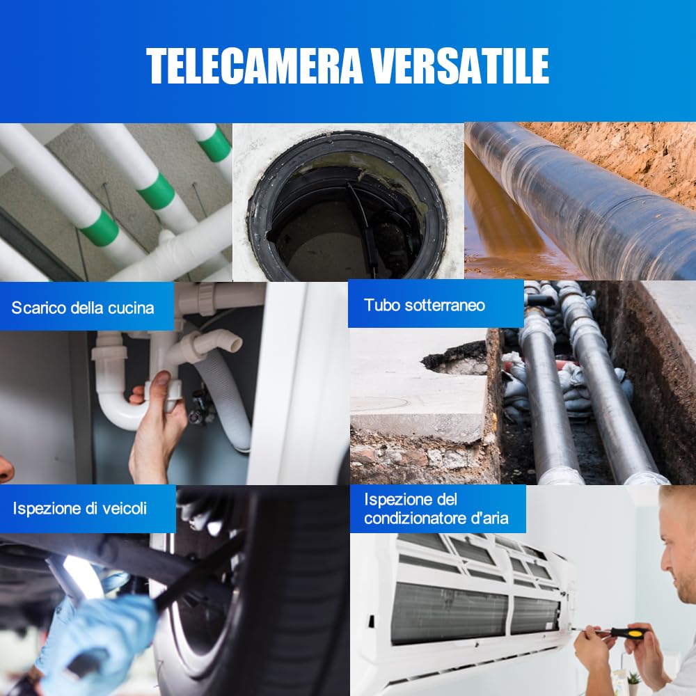 Telecamera Ispezione Tubi 30 Metri 9" Monitor DVR Registrazione Telecamera Ispezione tubo, IP68 Sistema Endoscopico Videoispezione Industriale di Scarico Della Conduttura Fognaria con 8PCS LE