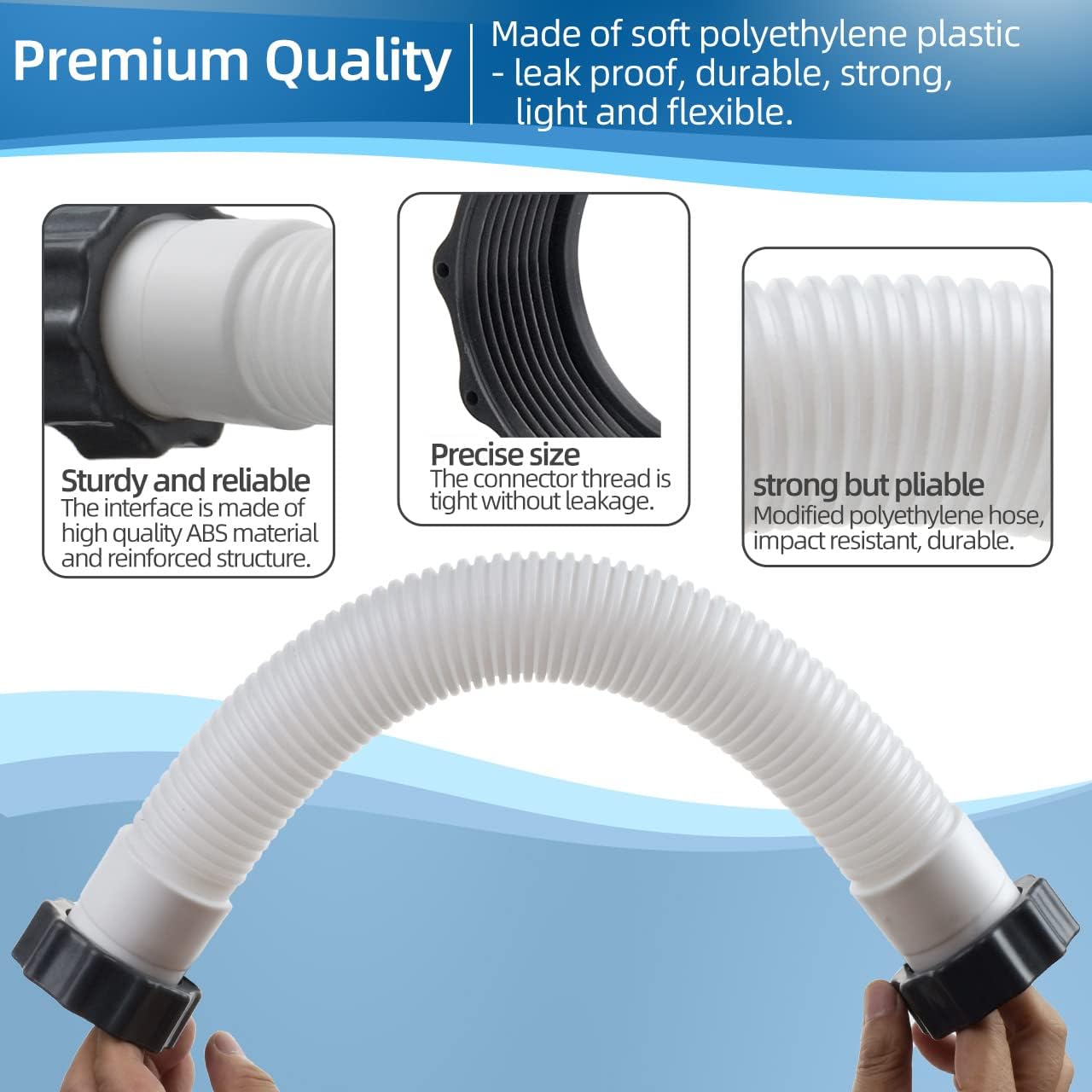 Tuyau de Pompe de Filtre à Sable de Piscine,tuyaux de piscine de 38 mm,tu yau d'interconnexion pour Intex,Tuyau de jonction pour filtration pour Piscines Hors Sol,Tu yaux pour Pompe Filtratio