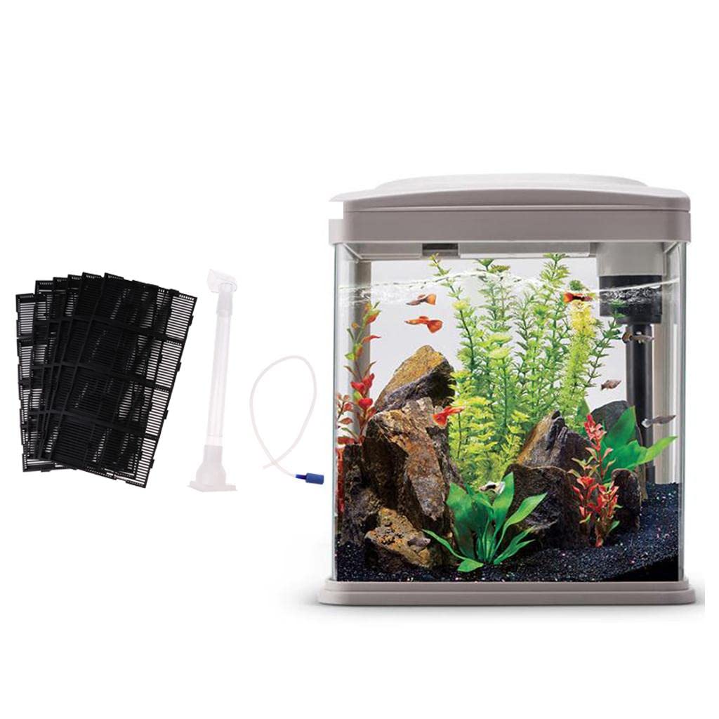 Kit de Filtration pour Aquarium 9 Pièces (Cadre Inférieur), Comprenant Une Plaque de Filtration sous-Gravier, Une Plastique, Un Tuyau D', RS-24P