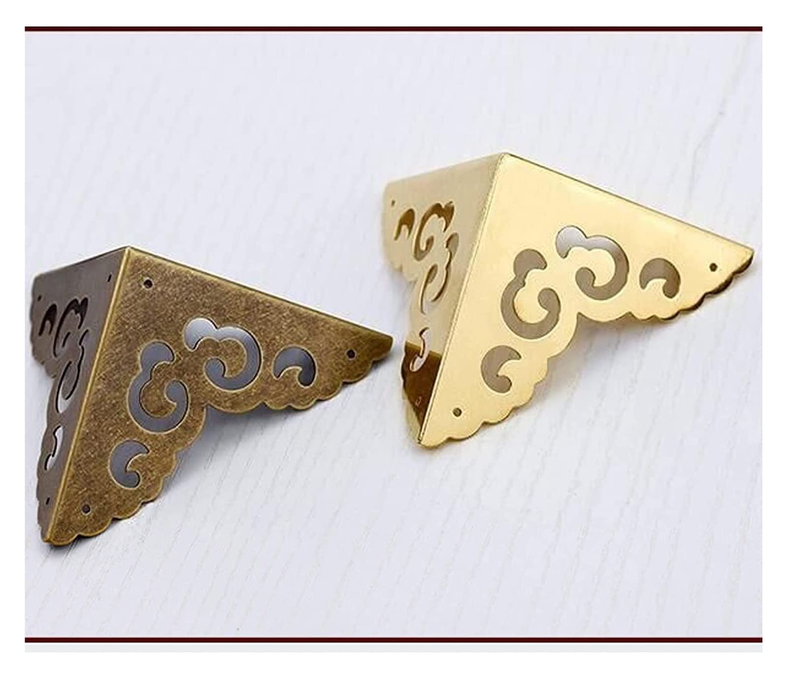 Paraspigoli, Angoli decorativi for scatole in bronzo antico(Large 4pcs)