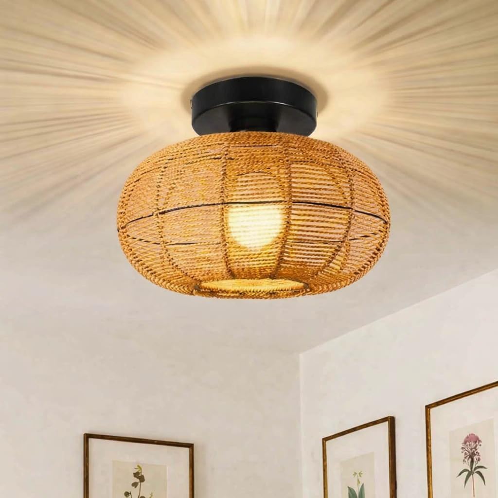 Buy Artica Rattan Ceiling Light – Flush Mount Pendant Design
