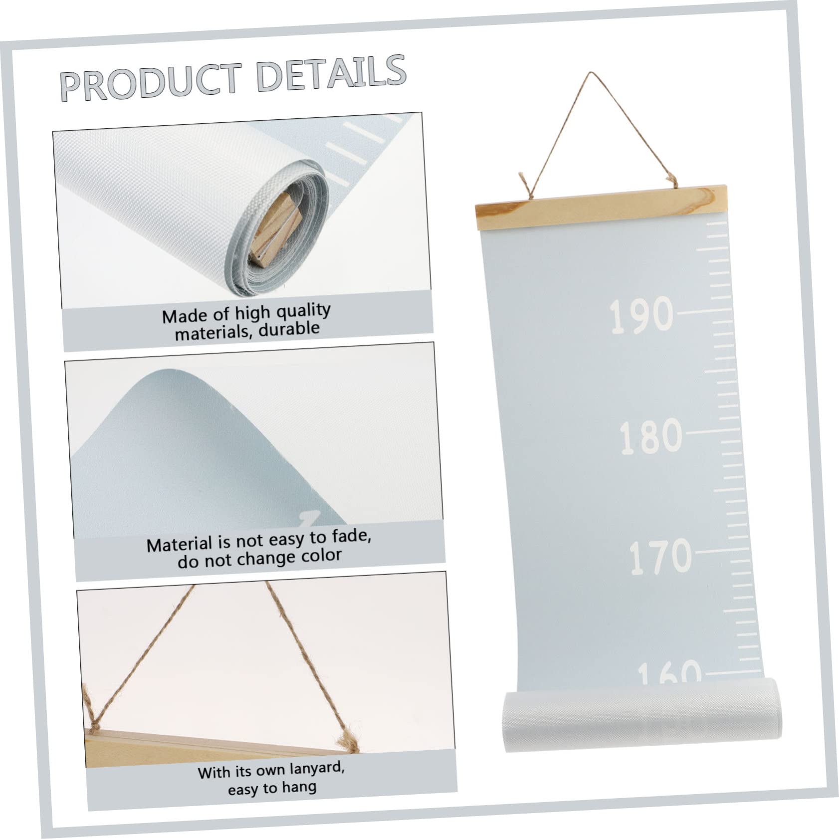 ERINGOGO Hanging Height Growth Chart Wall Ruler for Boys and Girls Cartoon Style Measuring Tool Random Style