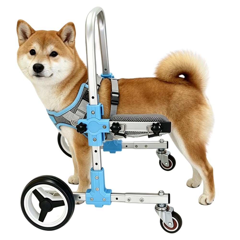 Dog Wheelchair 4 Wheels for Front Legs, Adjustable, Lightweight Aluminum