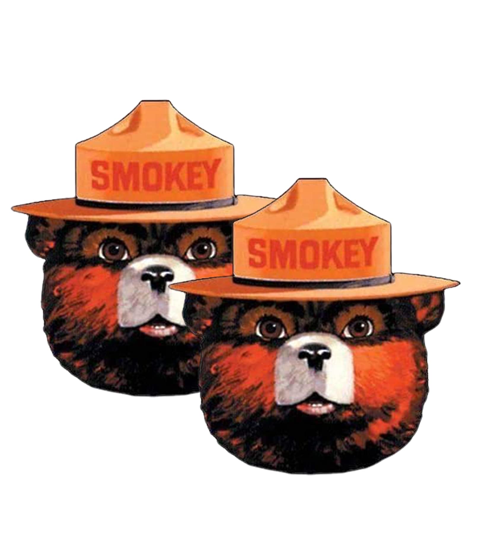 WSQ 2-Pack Smokey The Bear Vinyl Sticker Decal - 4 Inches - Forestry Help Prevent Vinyl Decal Sticker Car Bumper Truck Van Laptop