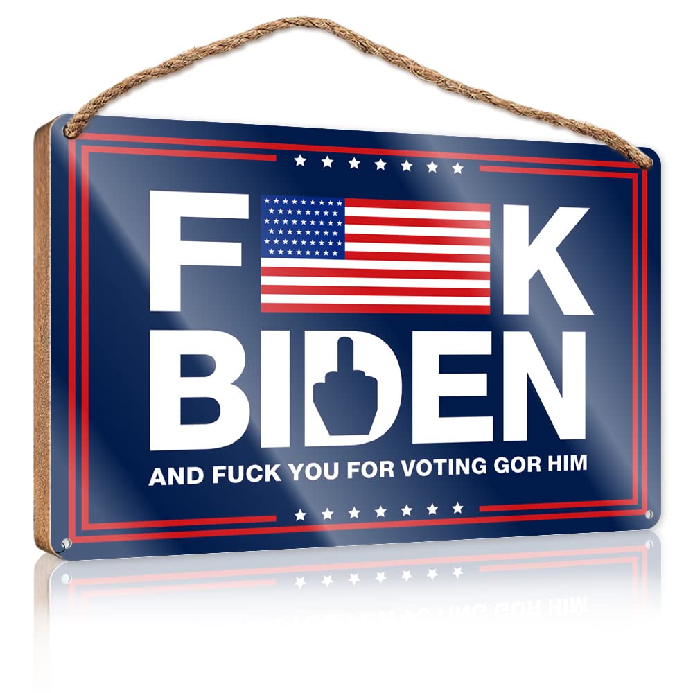 FZFN Farmhouse Door Decor f-k Biden Wooden Sign Summer Decorations For Home Summer Decorations For(23X35CM)
