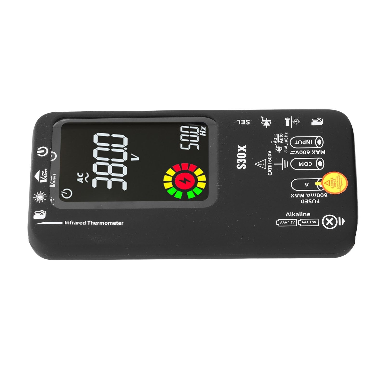 Crenova MS8233D Multimeter für Spannung, Strom, Widerstand, AC DC Voltmeter Ohm Tester mit Hintergrundbeleuchtetem LCD-Display