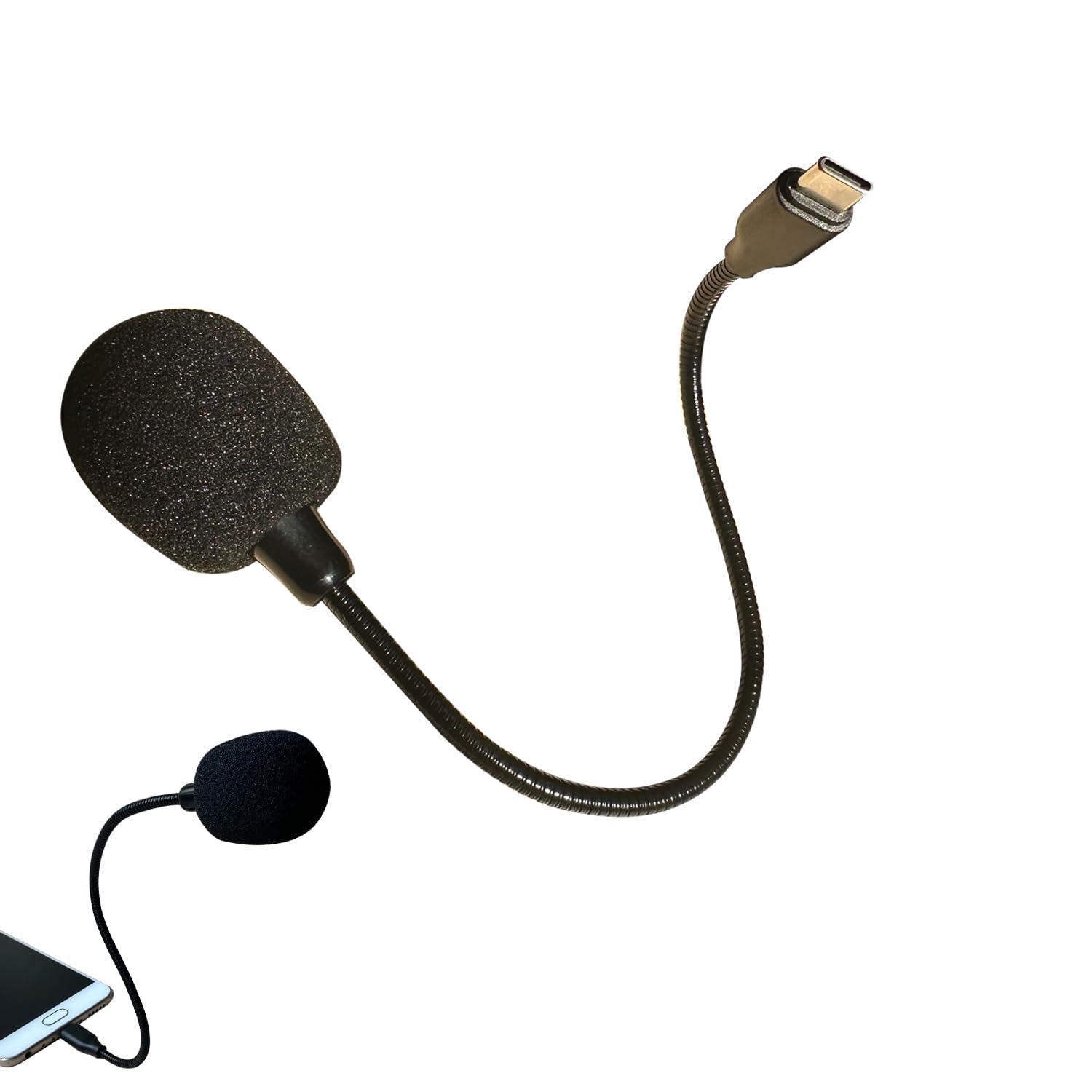 USB C Microphone, Type C Gooseneck MIC Compatible with MacBook Pro/Air, iPad Pro 13/12.9/11, iPad Air 13/5th/4th, Samsung S25/S24/S23, Tab S10/S8/S7, Pixel 9/8/7/6 Pro, Laptop