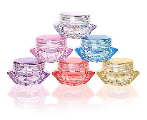 Miniatura 2 de 30 unidades de 3G0.1 fl oz de moda cosmética de embalaje envases vacíos frascos de plástico transparente con tapas de diferentes colores para crema