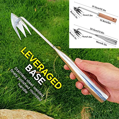 Sepsummer Standing Weeder And Weed Puller, Stainless Steel Multifunctional Weeder, V-Shaped Light Duty Hand Weeder, Hand Weeder Tool For Gardening With Long Handle (Stainless Steel Handle) #TOP4