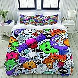 HARXISE Ropa de Cama - Juego de Funda nórdica Graffiti Dibu