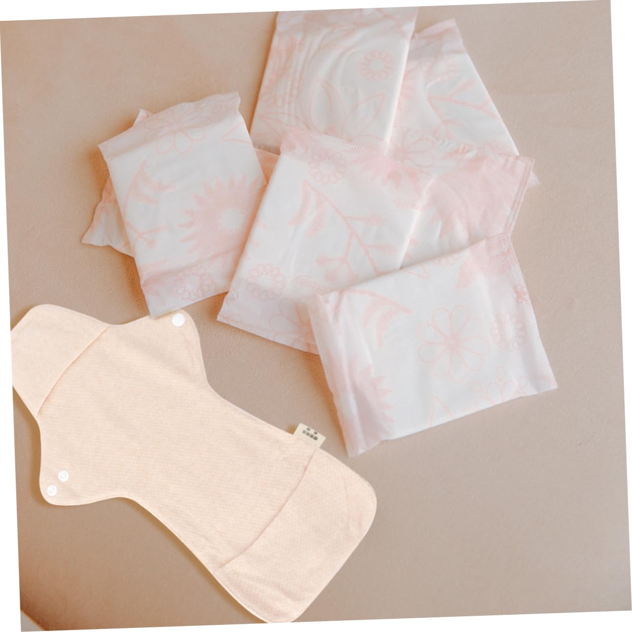 GLEAVI 6piezas Compresas Sanitarias Reutilizables De Algodón Orgánico Lavables y Absorbentes Para Menstruación Diseño Portátil y Cómodo Para y