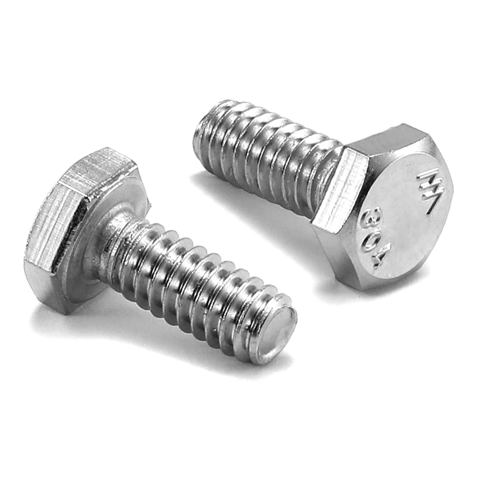 3/8-16 x 5/8" Hex Head Screw Bolt, 10Pcs 18-8 (304) Stainless Steel, Fully Threaded, Plain Finish, by SG TZH