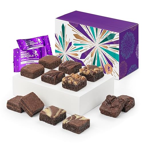 Fairytale Brownies Celebration Magic Morsel Docena de canastas de regalo de chocolate gourmet envueltas individualmente para el nuevo hogar,