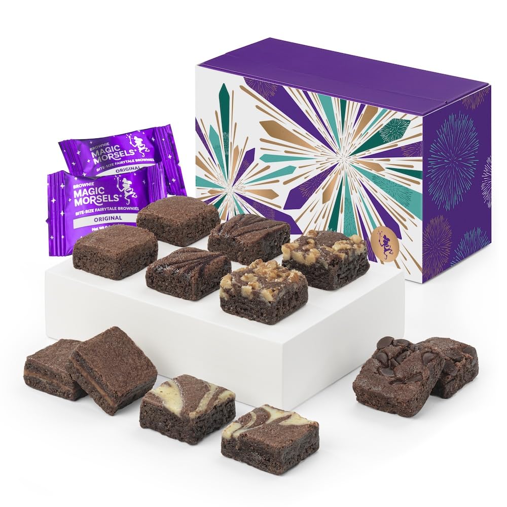 Fairytale Brownies Celebration Magic Morsel Dozen Individually Wrapped Gourmet Chocolate Food Gift Basket for New Home Anniversary New Baby and More -