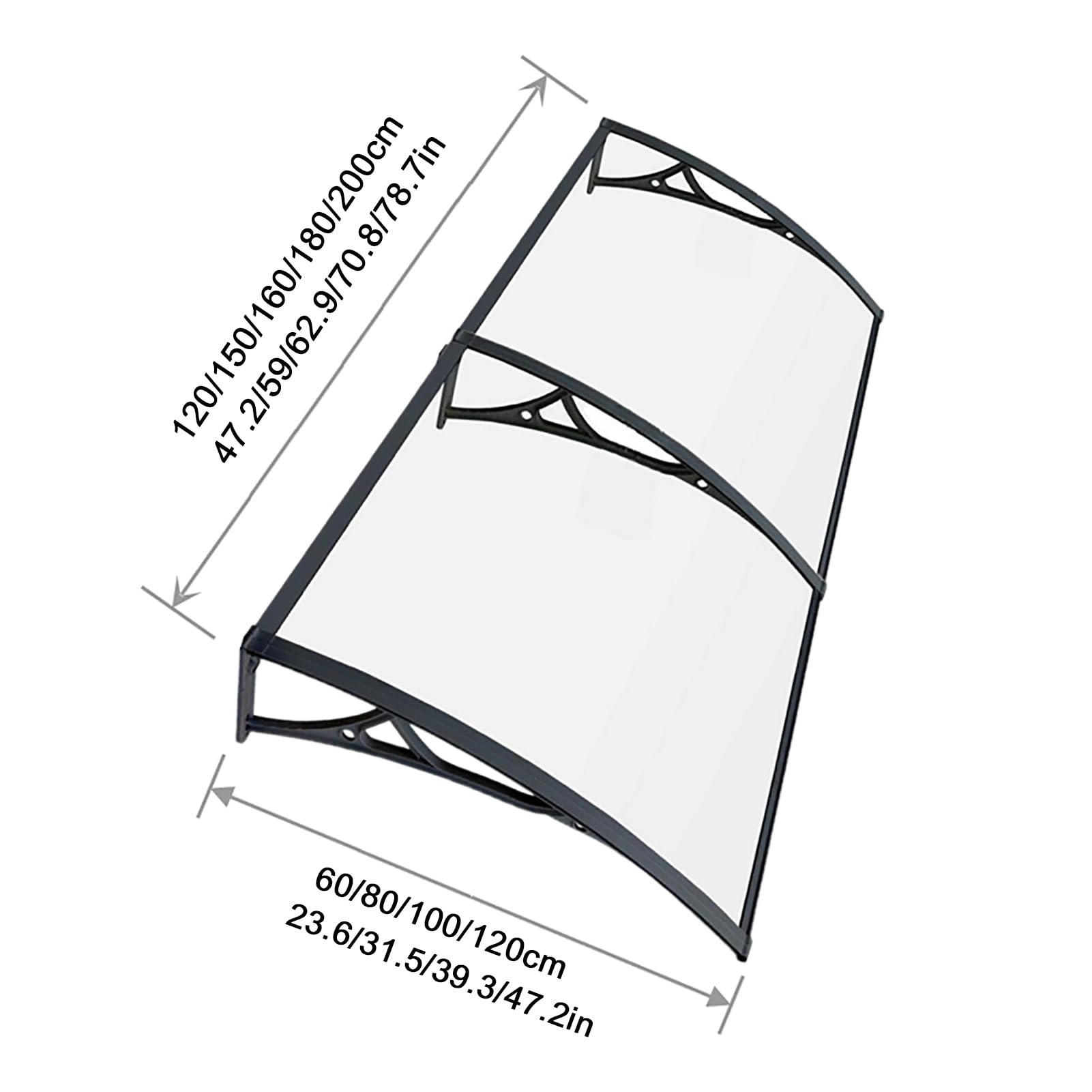 Brokkoli Color Outdoor Terrassenüberdachung Markise UV Regen- und Schneeschutz für Fenster, Tür und Dach, Polycarbonat-Unterstand für Veranda, Überkopf