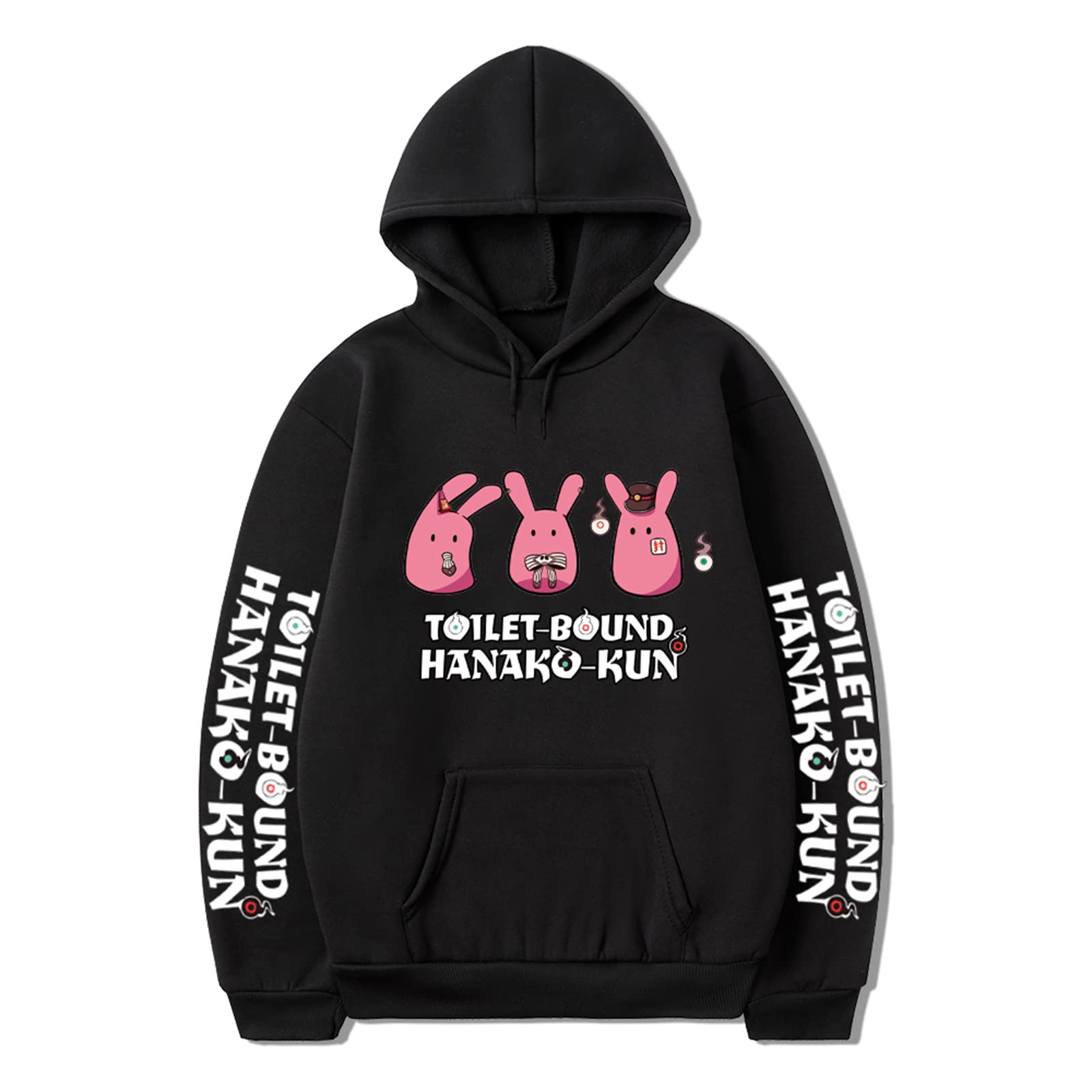 Jibaku Shounen Hanako-kun Hoodie Unisex Harajuku Toilet Bound Hanako Kun Long Sleeve Sweatshirt Hooded Pullover Clothes for Aldult Teens Tops Black