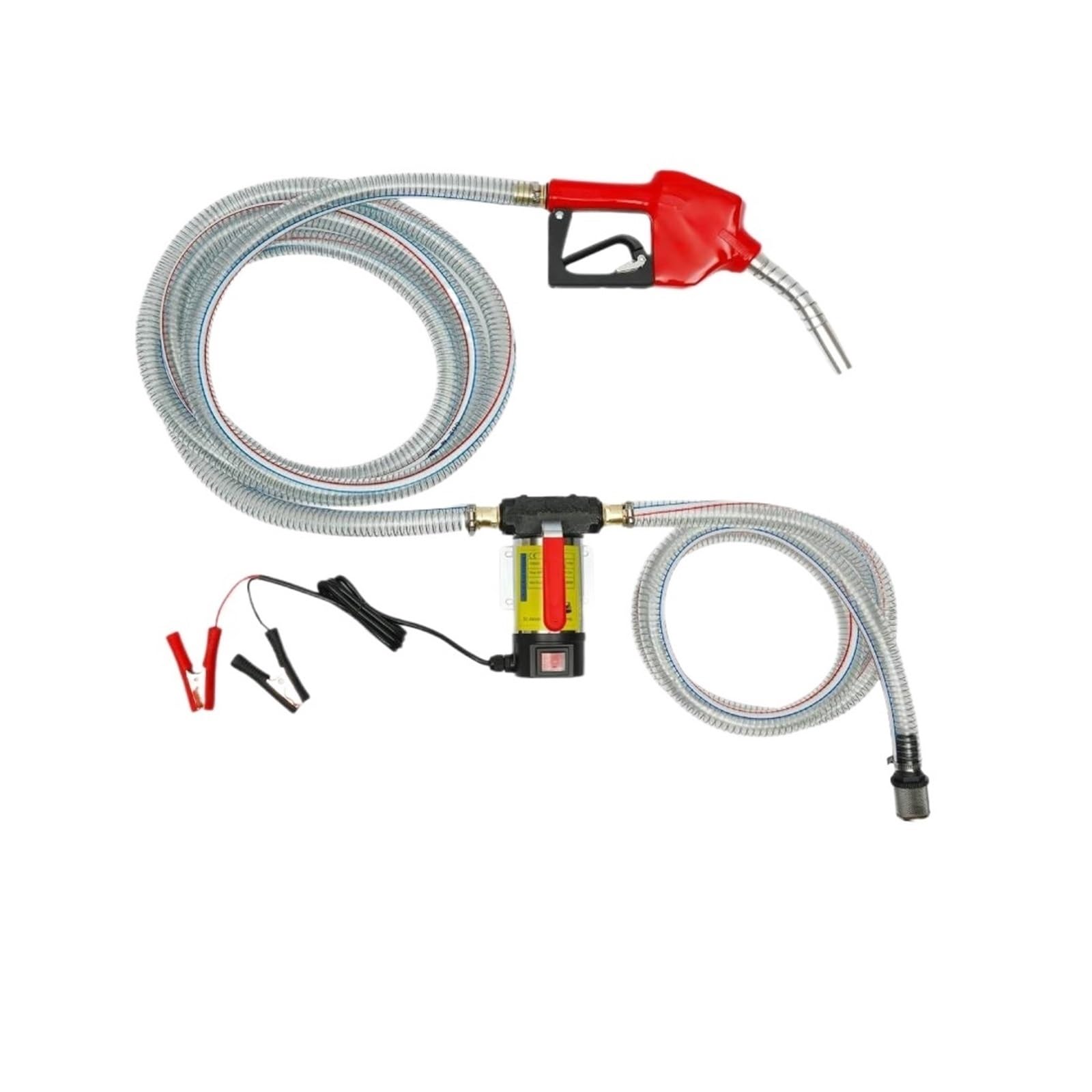 Pompa dell'olio Pompa Diesel Pompa Olio Combustibile con Tubo Pistola Automatica Autoadescante Elettrica Extractor Aspirazione Della(45L Red)