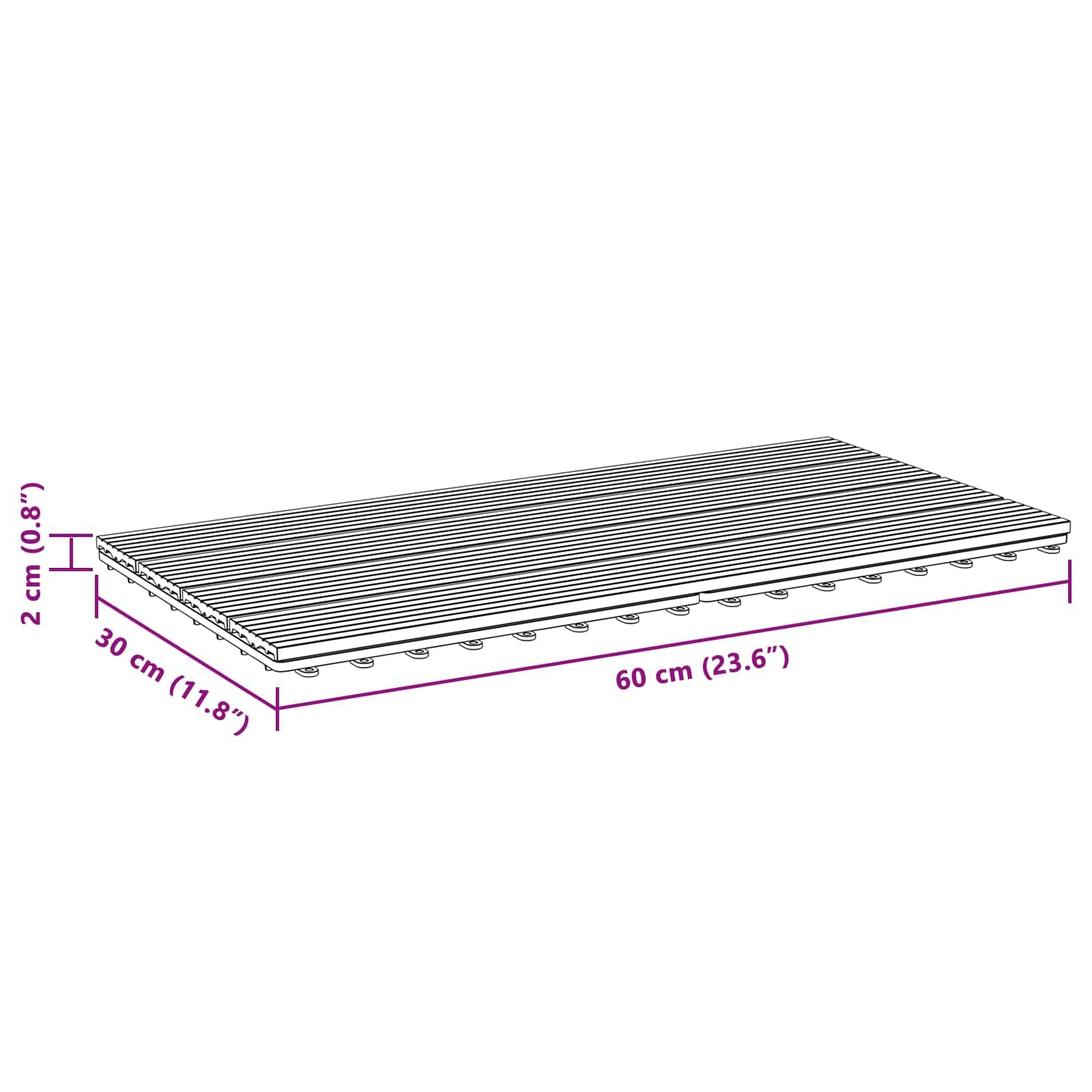 Terrassenfliesen WPC, 6 Stück, grau, 60 x 30 cm | Ineinandergreifendes Design, glatte Oberfläche, einfache Pflege mit feuchtem Tuch, natürliche Holzoptik