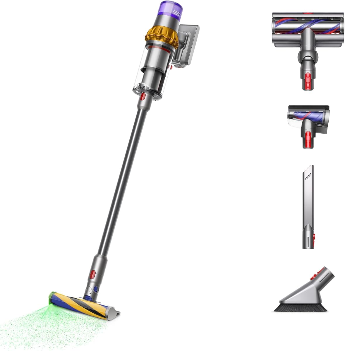 Amazon.com - Dyson V15 Detect Plus Cordless Vacuum, Illumination Reveals dust, 240AW, 3 Power Modes, Up to 60 Minutes,² Deep Cleans Hard Floors and Carpets, Detangles pet Hair, Converts to Handheld
