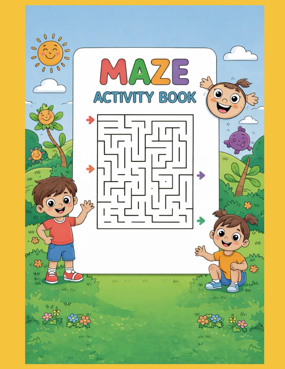 Maze Activity Book with Solutions for Kids Ages 3–7